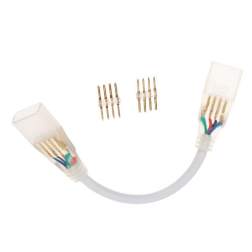 Коннектор ECOLA 220V 14x7 гибкий соединитель лента-лента 4-х конт RGB SCVM14ESB