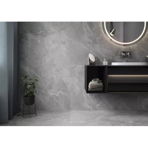 Плитка керамогранит 600*600 VITRA SilkMarble Бреча Серый Матовый R9 Ректификат 1,8м2/5шт в уп.