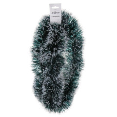 Мишура СНОУ БУМ (377-628) 200х11см, ПВХ, зеленая с белыми кончиками