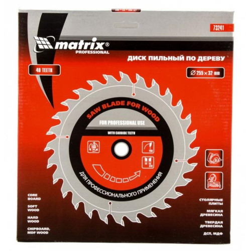 Диск пильный Matrix 255x30/32x48Т (73241)
