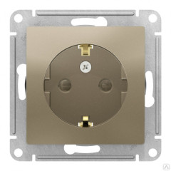 Розетка 2P+E AtlasDesign шампань SchE ATN000543