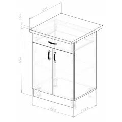 Стол рабочий EVA GOLD с 1 ящиком 60 кашемир