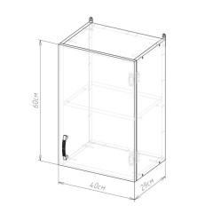 Шкаф навесной EVA GOLD с полкой 40 светлый цемент