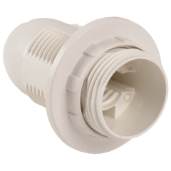 Патрон Е14 пластиковый резьбовой с кольцом и колпачком белый IEK EPP21-02-02-K01 (627095)