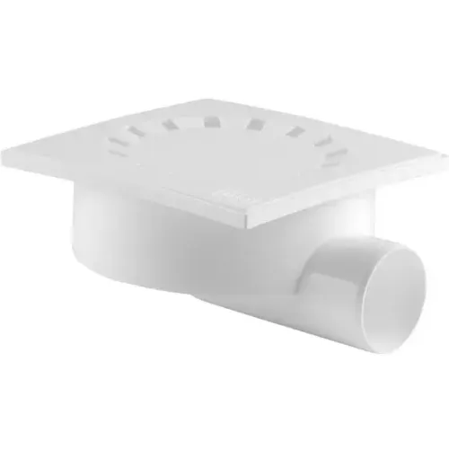 Трап кан. РТП с сухим затвором ф 50 горизонтальный 150х150 белый