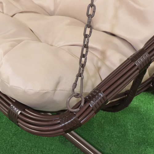 Качели садовые 2-х местные 155х105х160см до 240кг,бежевые GREEN DAYS 1801 (329737) (*20)