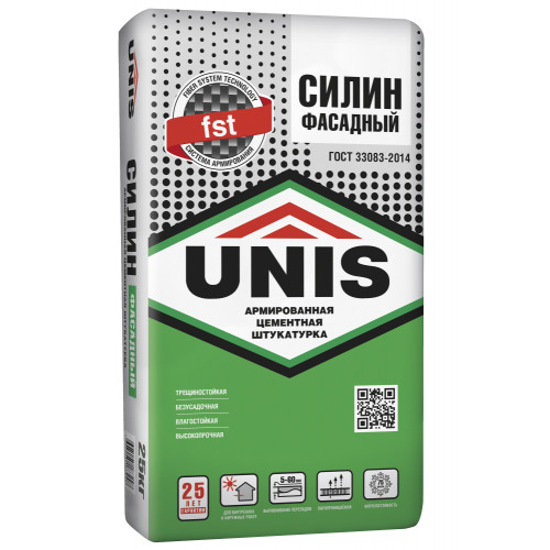 Штукатурка UNIS СИЛИН фасадный цементная 25 кг