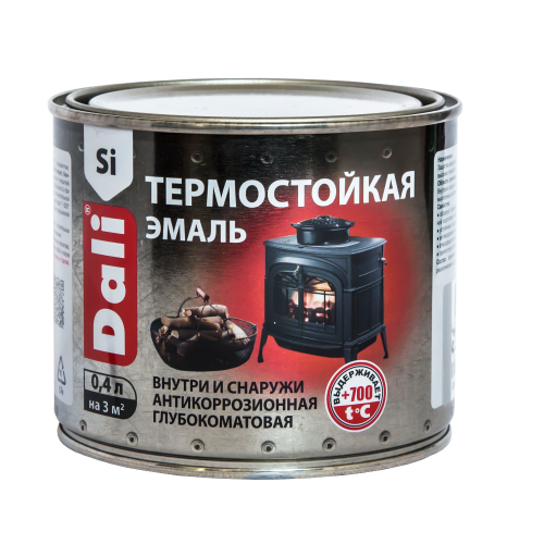 Эмаль DALI антикорр. термост. до +700С черный 0,4 л