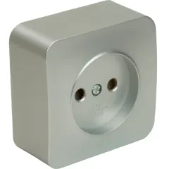 Розетка О/У 2P STEKKER серебро MST10-11-03 49325