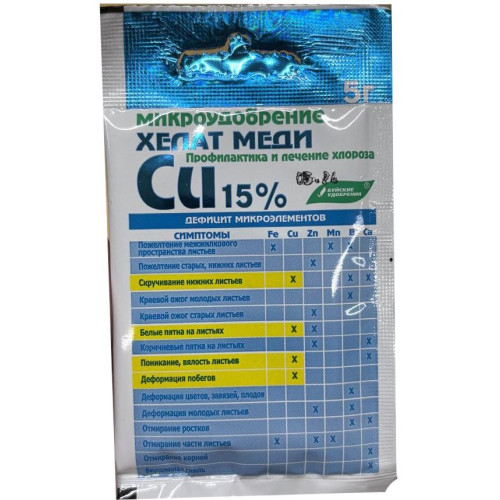 Удобрение Микроудобрение Хелат меди 5г (493087)