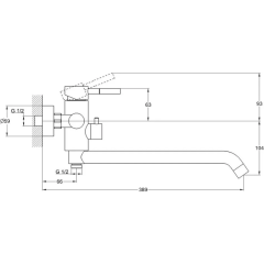 Смеситель для ванны G-LAUF ZAP7-А090, ф 35