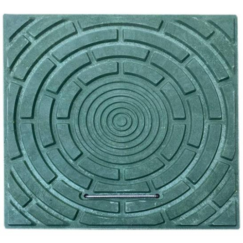 Люк ПП квадратный ОВК с ручкой 1,5т 330х330x95 мм зелёный