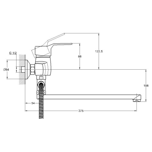Смеситель для ванны G-LAUF ZDN6-A183, ф-40
