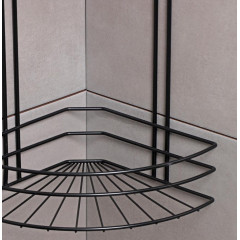 Полка для ванной комнаты угловая 4-х ярусная,Native 175х762 мм, цвет черный матовый 9717967