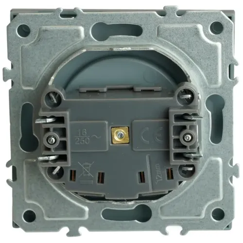 Розетка 2P ЭМИЛИ шторки платиново-серый RST16-5109-10