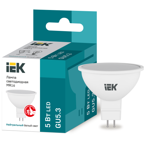Лампа GU5.3 светодиод.5Вт 4000К IEK 450лм