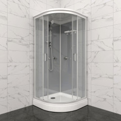 Душевая кабина ТРИТОН 90х90см низ. поддон, ПРАЙМ САТИН, серое заднее стекло, М3 (3 кор)