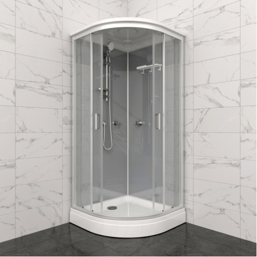 Душевая кабина ТРИТОН 90х90см низ. поддон, ПРАЙМ САТИН, серое заднее стекло, М3 (3 кор)