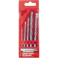 Набор сверл по бетону MATRIX  4-10мм 5 пр. (70730)