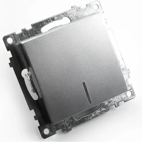 Выключатель 1-кл Катрин с подсветкой серебро GLS10-7101-03