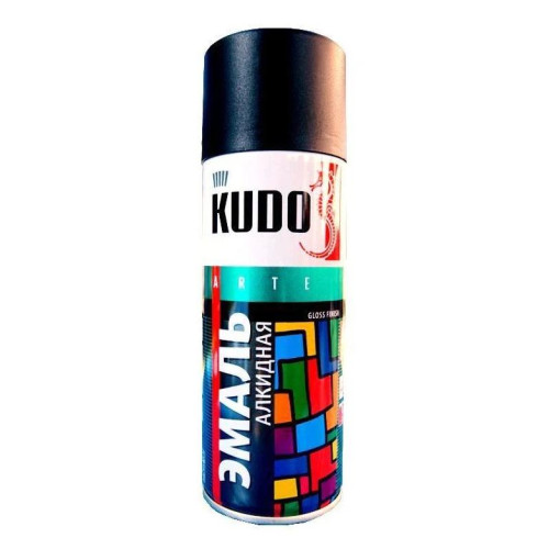Эмаль аэрозольная KUDO унив ЧЁРНАЯ матовая RAL 9005 520мл KU-1102