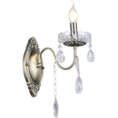 Светильник настенный Люмис NH5910/1W AB 1x40W E14 h410 бронза/хрусталь