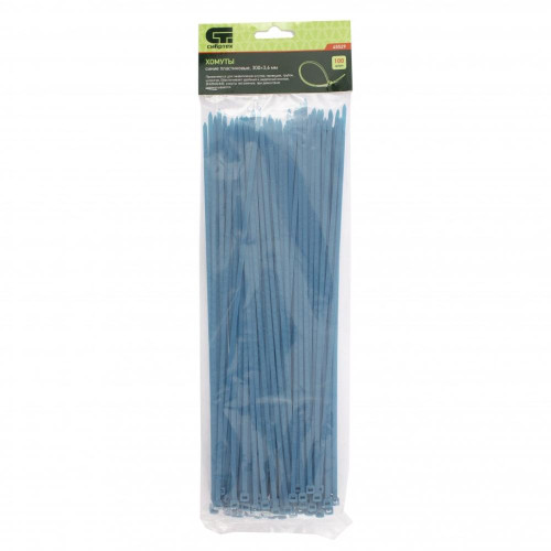 Стяжка кабельная СИБРТЕХ синяя 300 x 3,6 мм (45529)