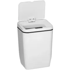 Ведро для мусора Доляна сенсорное белое 12л (4635217)
