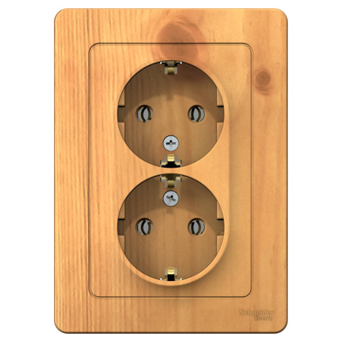 Розетка 2-ая 2P+Е BLANCA ясень SchE BLNRS001025