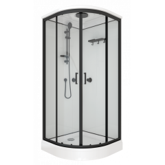 Душевая кабина ТРИТОН 90х90см низ. поддон, ПРАЙМ БЛЭК, белое заднее стекло, М3 (3 кор)