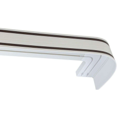 Карниз Ле-Гранд Лайн 2,0м (2ряд) жемчуг/орех с поворотами (5)