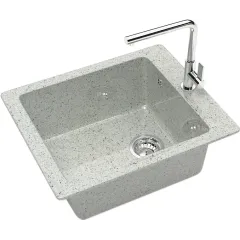 Мойка комп. глянц. MARRBAXX прямоугольная без крыла Z8/Q10 500х425х195мм, светло-серая, сифон