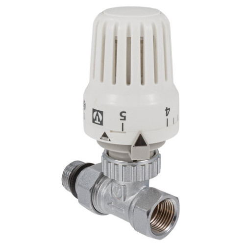 Кран с термостатической головкой для радиатора прямой ф 1/2