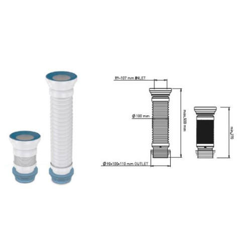 Гибкий удлинитель для унитаза ZEGOR ф110 L=500мм (G701-2)