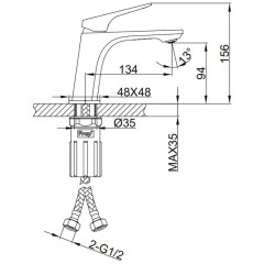 Смеситель для умывальника FRAP F1087 хром