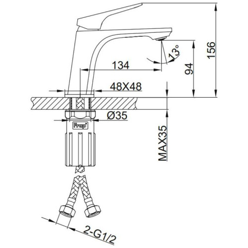 Смеситель для умывальника FRAP F1087 хром
