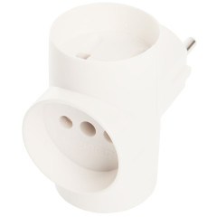 Разветвитель сетевой (тройной) 10А 250B STEKKER белый (T-образный) ADP10-15-20 39227