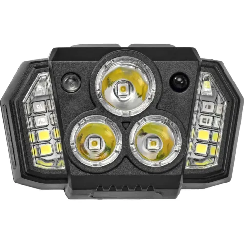 Фонарь налобный FOCUSray 1318 аккумуляторный 800мАН ,сенсор ,3 диода 3W +8 светодиодов