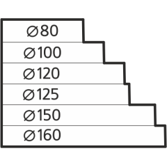 Соединитель универсальный круглых воздуховодов эксцентриковый пластик D160/150/125/120/100/80 ПУ16.15.12,5.12.10.8