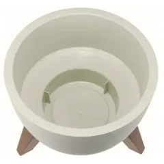 Кашпо IDEA Флориан белый ротанг 25х18,5см 4,2л (М 3186)