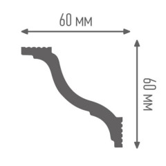 Плинтус потолочный ПЛИНТЭКС W N 60/60 (52)