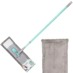 Швабра плоская 130х43х13 см серая Марья Искусница, телескопическая ручка (322161)