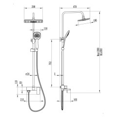 Душевая стойка EVA GOLD Tai FS01C-PVD хром, латунь