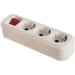 Колодка 3-пост. 2P+E бел. с выкл. 16А UNIVersal S303