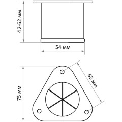 |Опора мебельная стационарная 40мм металлическая(4545628)