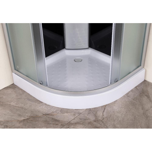 Душевая кабина EVA GOLD 90х90см низ. поддон, чёрное заднее стекло, матовый профиль F901BS (3кор.)