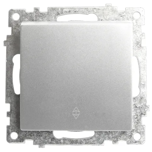 Переключатель 1-кл Катрин серебро GLS10-7105-03