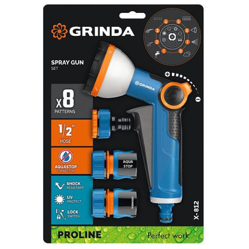 Пистолет-распылитель GRINDA PROLine Х-812 с набором (429168)