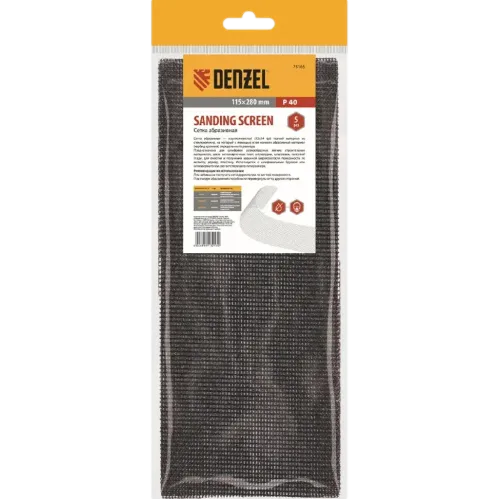 Сетка шлифовальная DENZEL 115x280мм Р400 5шт (75187)