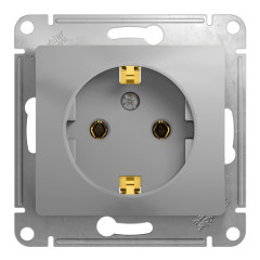 Розетка 2P+E GLOSSA алюм. GSL000343  (1063747)
